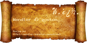 Wendler Ágoston névjegykártya